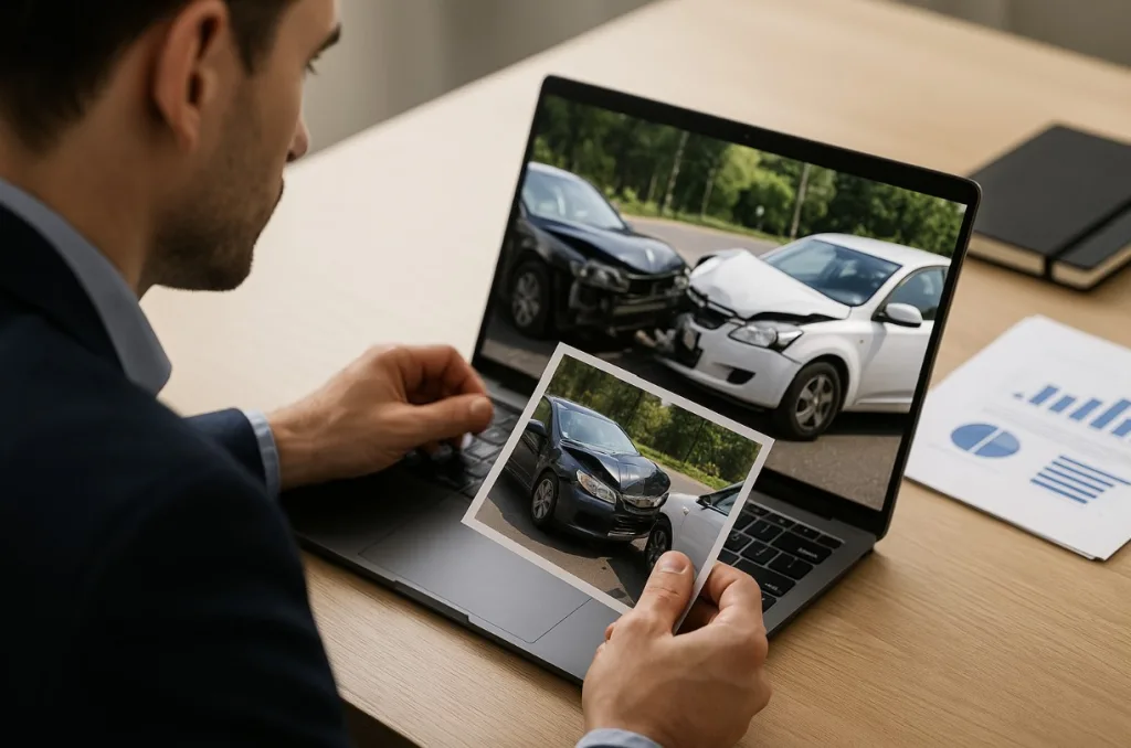 A lawyer analyzing evidence after an accident